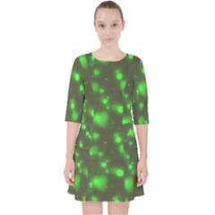 Neon Green Bubble Hearts Pocket Dress