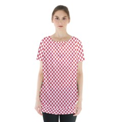 Sexy Red And White Polka Dot Skirt Hem Sports Top