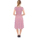 Sexy red and white polka dot Cap Sleeve Front Wrap Midi Dress View2