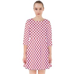 Sexy Red And White Polka Dot Smock Dress