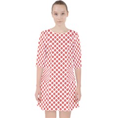 Sexy Red And White Polka Dot Pocket Dress