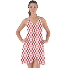 Sexy Red And White Polka Dot Show Some Back Chiffon Dress