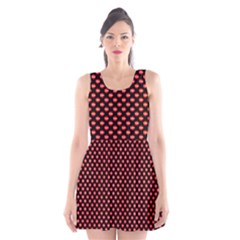 Sexy Red And Black Polka Dot Scoop Neck Skater Dress by PodArtist