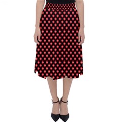 Sexy Red And Black Polka Dot Folding Skater Skirt