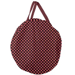 Sexy Red And Black Polka Dot Giant Round Zipper Tote by PodArtist