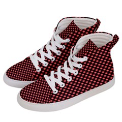 Sexy Red And Black Polka Dot Men s Hi-top Skate Sneakers