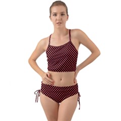 Sexy Red And Black Polka Dot Mini Tank Bikini Set