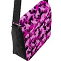 Hot Pink Catmouflage Camouflage Flap Messenger Bag (L)  View2