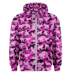 Hot Pink Catmouflage Camouflage Men s Zipper Hoodie by PodArtist