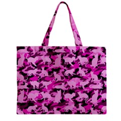 Hot Pink Catmouflage Camouflage Zipper Mini Tote Bag by PodArtist