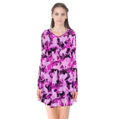 Hot Pink Catmouflage Camouflage Flare Dress by PodArtist