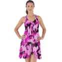 Hot Pink Catmouflage Camouflage Show Some Back Chiffon Dress View1