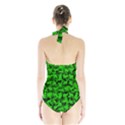 Bright Neon Green Catmouflage Halter Swimsuit View2