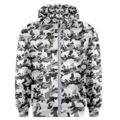 Black And White Catmouflage Camouflage Men s Zipper Hoodie by PodArtist