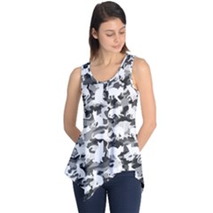 Black And White Catmouflage Camouflage Sleeveless Tunic by PodArtist