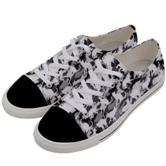 Black And White Catmouflage Camouflage Women s Low Top Canvas Sneakers