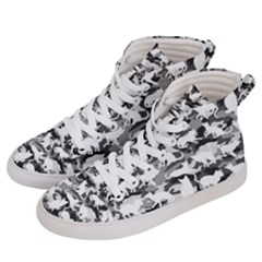 Black And White Catmouflage Camouflage Women s Hi-top Skate Sneakers