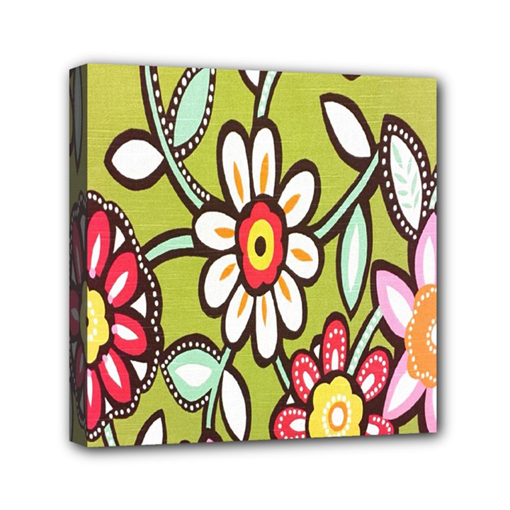 Flowers Fabrics Floral Design Mini Canvas 6  x 6 