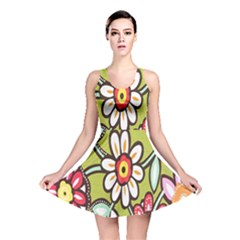 Flowers Fabrics Floral Design Reversible Skater Dress