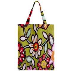 Flowers Fabrics Floral Design Zipper Classic Tote Bag