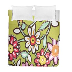 Flowers Fabrics Floral Design Duvet Cover Double Side (Full/ Double Size)