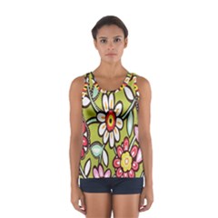 Flowers Fabrics Floral Design Sport Tank Top 