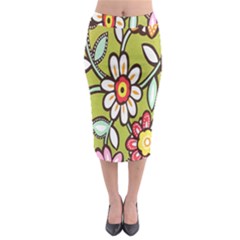 Flowers Fabrics Floral Design Midi Pencil Skirt