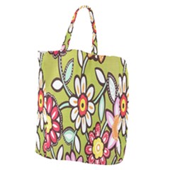 Flowers Fabrics Floral Design Giant Grocery Zipper Tote