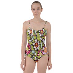 Flowers Fabrics Floral Design Sweetheart Tankini Set