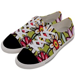 Flowers Fabrics Floral Design Women s Low Top Canvas Sneakers