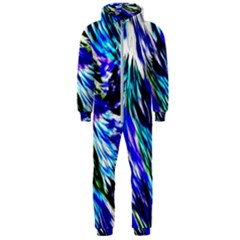 Abstract Background Blue White Hooded Jumpsuit (men)  by Celenk