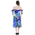 Abstract Background Blue White Shoulder Tie Bardot Midi Dress View2