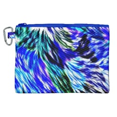 Abstract Background Blue White Canvas Cosmetic Bag (xl)