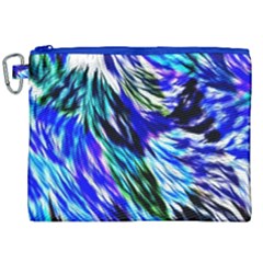 Abstract Background Blue White Canvas Cosmetic Bag (xxl)