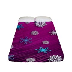 Snowflakes 3d Random Overlay Fitted Sheet (full/ Double Size) by Celenk