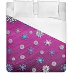 Snowflakes 3d Random Overlay Duvet Cover (california King Size) by Celenk