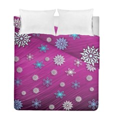 Snowflakes 3d Random Overlay Duvet Cover Double Side (full/ Double Size) by Celenk