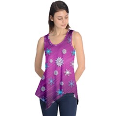 Snowflakes 3d Random Overlay Sleeveless Tunic by Celenk