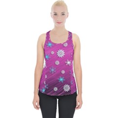 Snowflakes 3d Random Overlay Piece Up Tank Top by Celenk