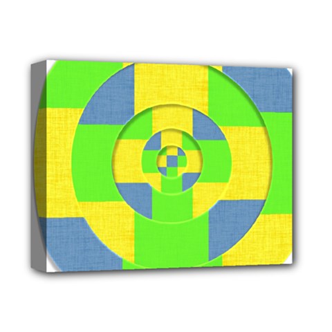 Fabric 3d Geometric Circles Lime Deluxe Canvas 14  X 11  by Celenk