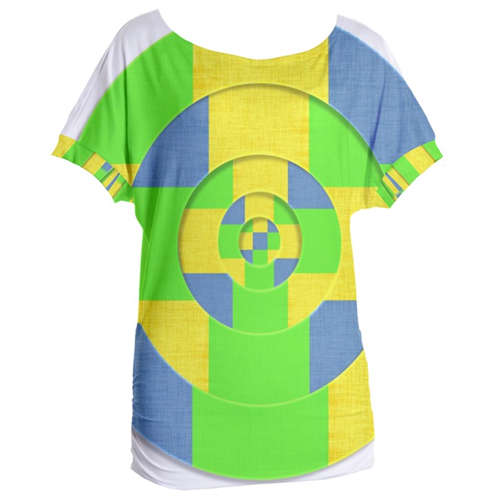 Fabric 3d Geometric Circles Lime Women s Oversized Tee