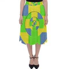 Fabric 3d Geometric Circles Lime Folding Skater Skirt