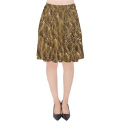 Water Mirror Background Pattern Velvet High Waist Skirt by Celenk