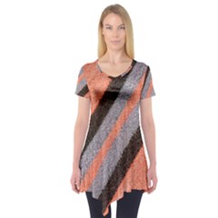 Fabric Textile Texture Surface Short Sleeve Tunic  by Celenk