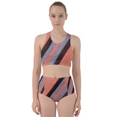 Fabric Textile Texture Surface Racer Back Bikini Set