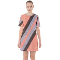 Fabric Textile Texture Surface Sixties Short Sleeve Mini Dress