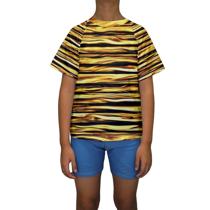 Texture Wood Wood Texture Wooden Kids  Short Sleeve Swimwear