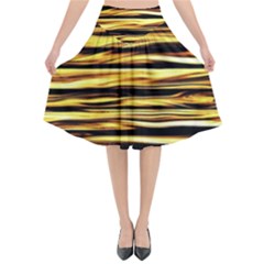 Texture Wood Wood Texture Wooden Flared Midi Skirt by Celenk