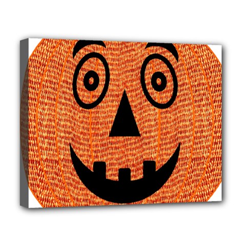 Fabric Halloween Pumpkin Funny Deluxe Canvas 20  X 16   by Celenk