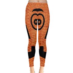 Fabric Halloween Pumpkin Funny Leggings  by Celenk